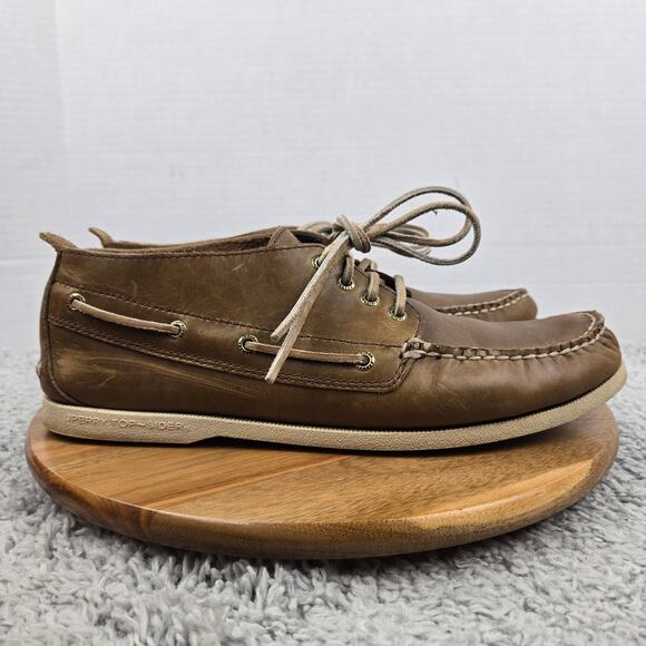 Sperry Top Sider Men 12M Authentic Original Brown Leather Chukka Boot Boat Shoe main image 5